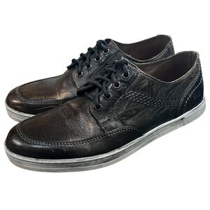 BED STU Men’s Leather Sneaker Navy Over-Dye Distressed Size 8